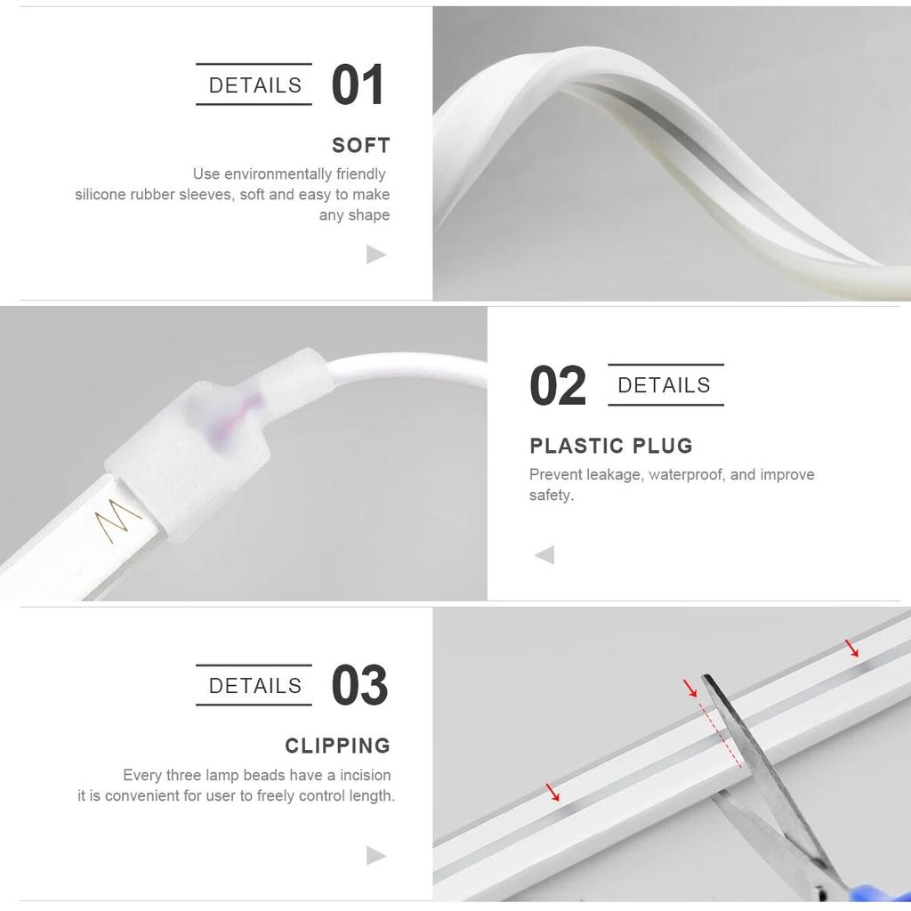 5V USB LED Neon Light Strip Touch Sensor Dimmable Flexible Neon Sign Tape 120LED With Wireless Remote Control Ribbon Room Decor