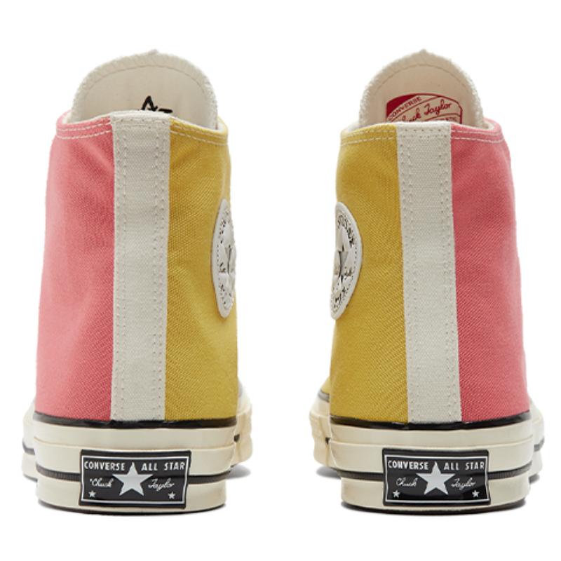 Converse Chuck Taylor All Star 70 Hi Гибридная текстура Золотой Сатурн Удобные и универсальные высокие парусиновые кеды Унисекс Светло-желтый Розовый