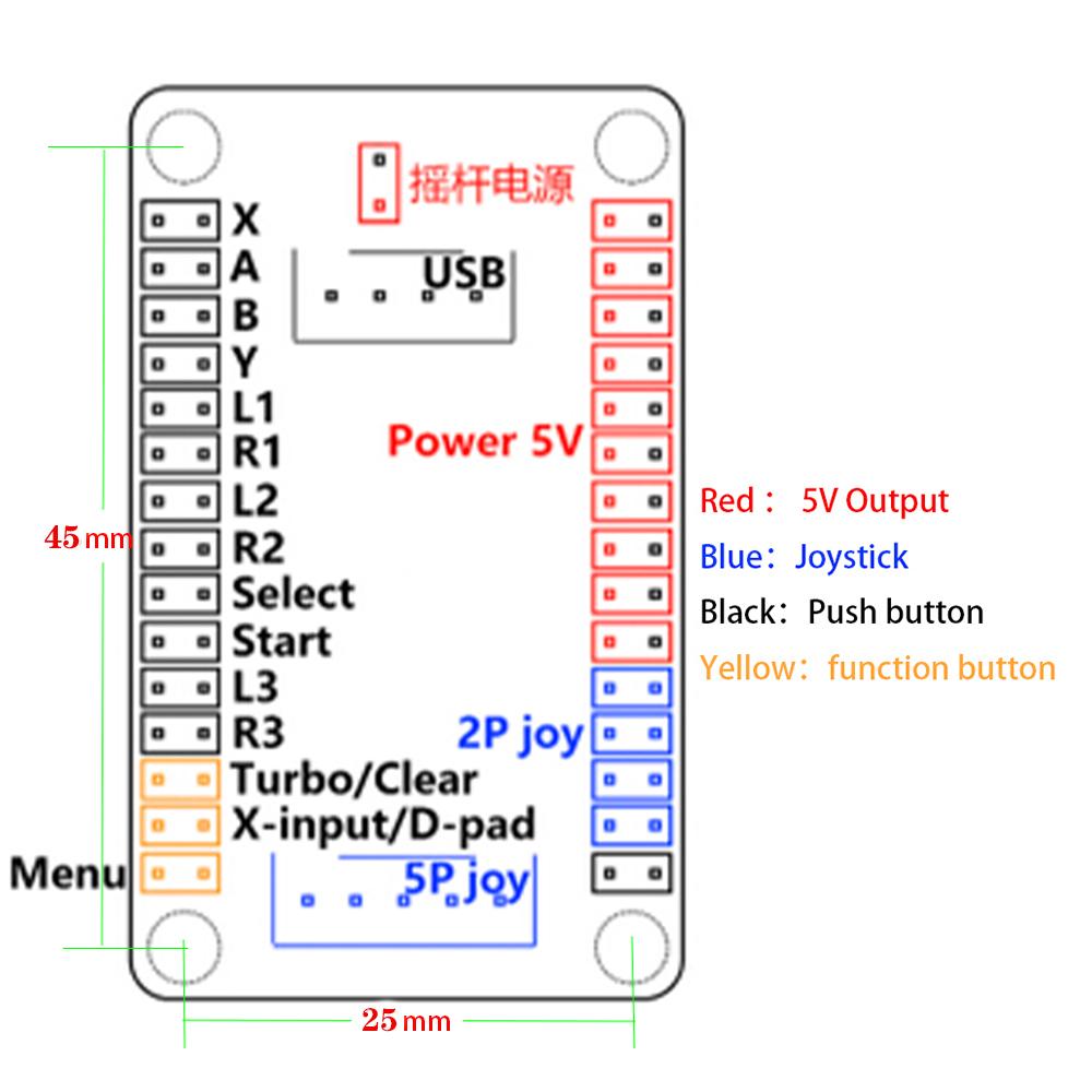 Нулевая задержка аркадный USB-кодер ПК PS3 переключатель Raspberry Pi Nintendo TO джойстик для 5PIN и 2,8 мм кнопки контроллер Hitbox