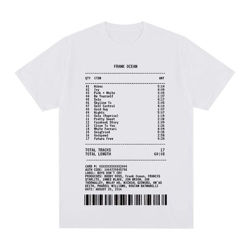 blond frank album receipt Vintage tshirt Cotton Men T shirt New TEE TSHIRT Womens tops