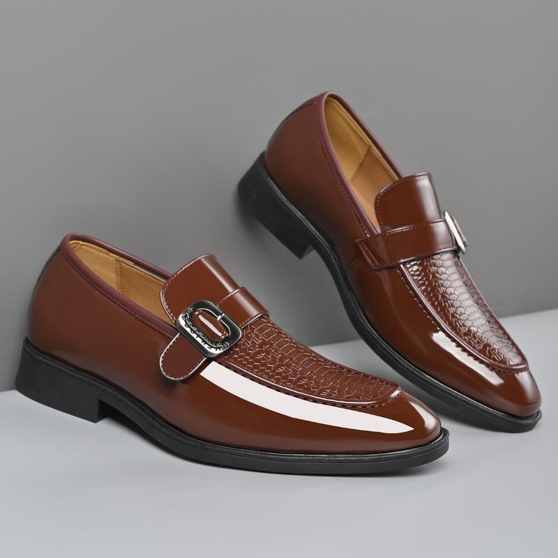 Модные Новые Лакированные Кожаные Большого Размера Деловые Мужские Туфли Дизайнерская Мягкая Подошва Весна Осень Пряжка Дизайнерские Мужские Дерби