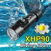 Профессиональный фонарь для дайвинга Подводный фонарь XHP90 18650 Мощный перезаряжаемый фонарь для дайвинга Водонепроницаемый ручной фонарь