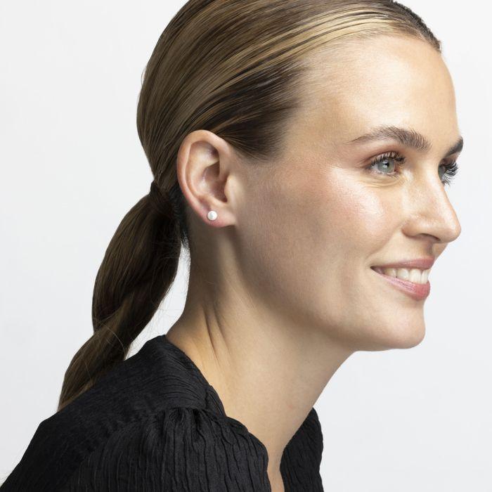 Boucles d'oreilles - Luxenter - Argent 925 - Perle blanche - Finition rhodium - Femme