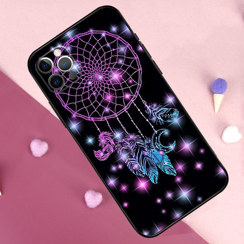 Ретро Ловец Снов с Перьями Чехол для Телефона Для iPhone 17 Pro Max 17 Air 11 14 15 16 Pro Max Plus 12 13 Mini 16e Задняя Крышка