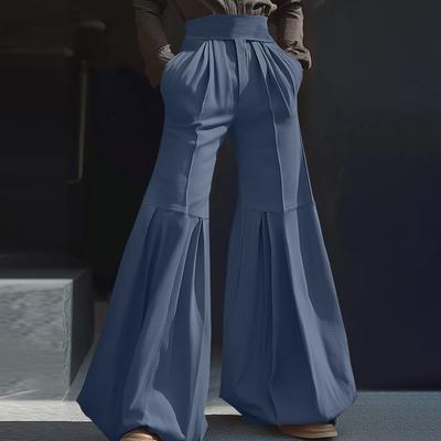 Мужские повседневные длинные расклешенные брюки с высокой резинкой сзади и оборками