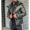 Camouflage Big Hair Double Neck Belt Buckle Men's Leather Jacket