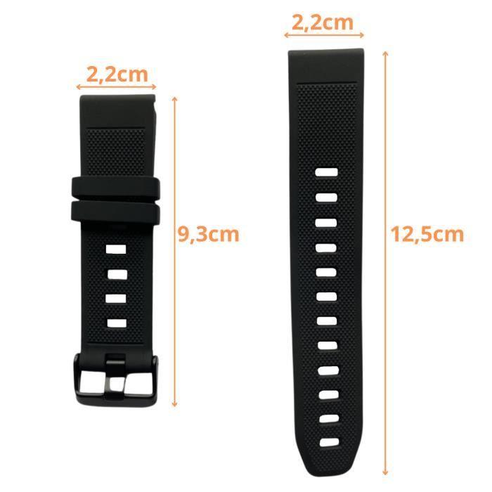 Браслет для Garmin Epix Gen 2 - Garmin Epix Gen 2 Sapphire - Силикон Черный 22мм QuickFit Phonillico®