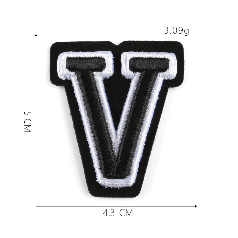 Duoku Embroidery 26 English Letters Three-Dimensional Embroidery Hat Emblem Badge Ironing Velcro Patch Clothing Accessories Cloth Sticker