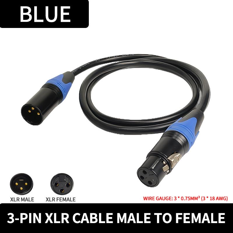 XLR Кабель для микрофона 3-контактный Папа-Мама 50см 1м 2м 3м 5м 10м Сбалансированный аудиокабель для микрофона, динамика, усилителя, звуковой системы