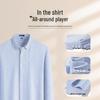 Caesar Men's 100% Xinjiang Cotton Oxford Striped Long-Sleeve Shirt