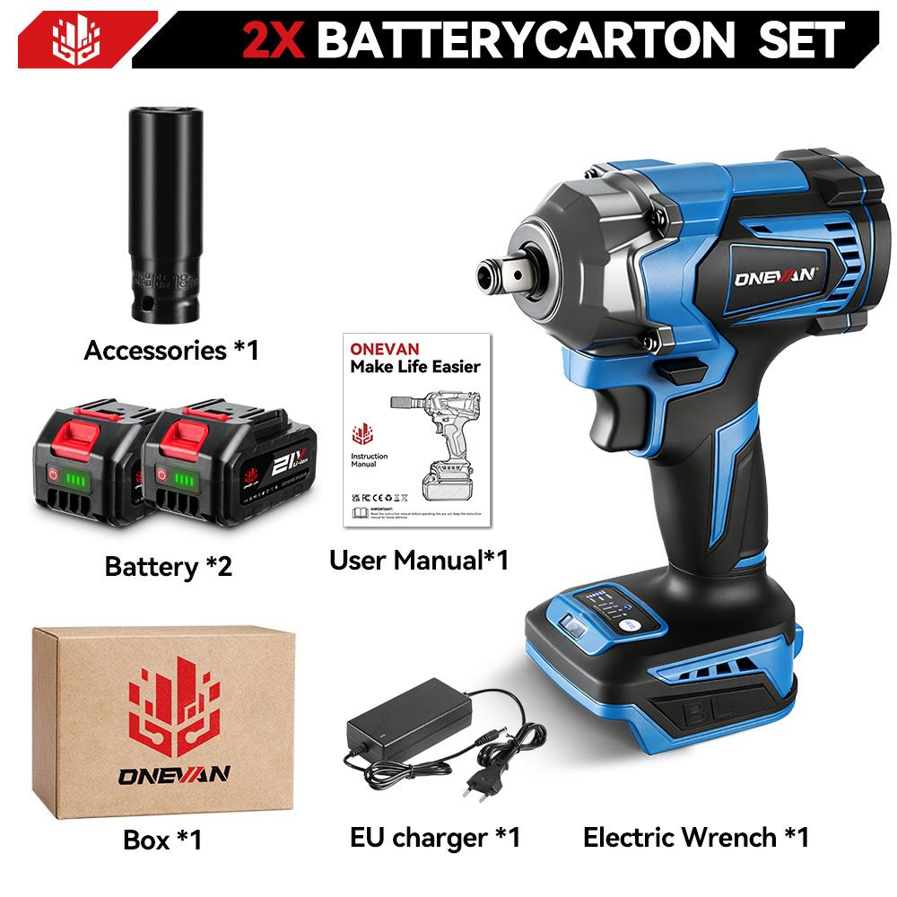 ONEVAN Бесщеточный электрический гайковерт 3 функции 1/2 дюйма Беспроводная отвертка Электродрель для аккумулятора Makita 18V