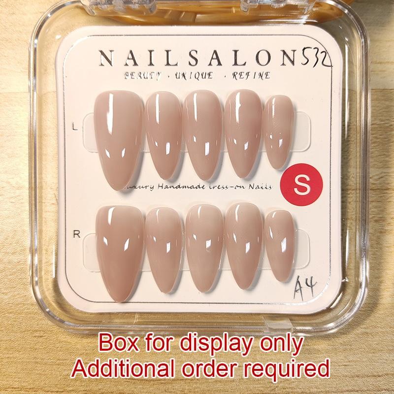 100% РУЧНАЯ РАБОТА, длинные накладные ногти в форме капли воды, набор накладных ногтей с клеем, простые миндалевидные ногти телесного цвета, ногти для фототерапии, многоразовые и съемные накладные ногти