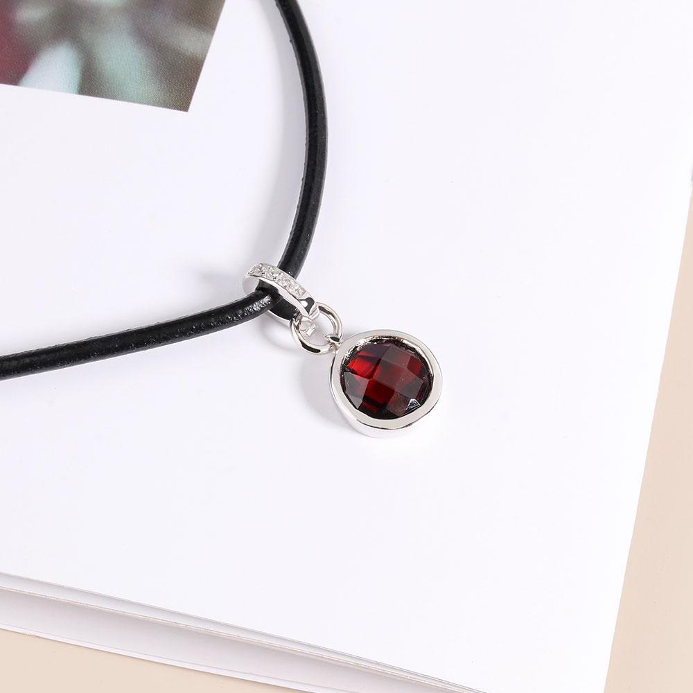 Серебро 925 пробы, серебряный кулон, ожерелье, серьги, комплект ювелирных изделий, оправа безеля, красный гранат, натуральный драгоценный камень, простой дизайн для женщин, хороший подарок