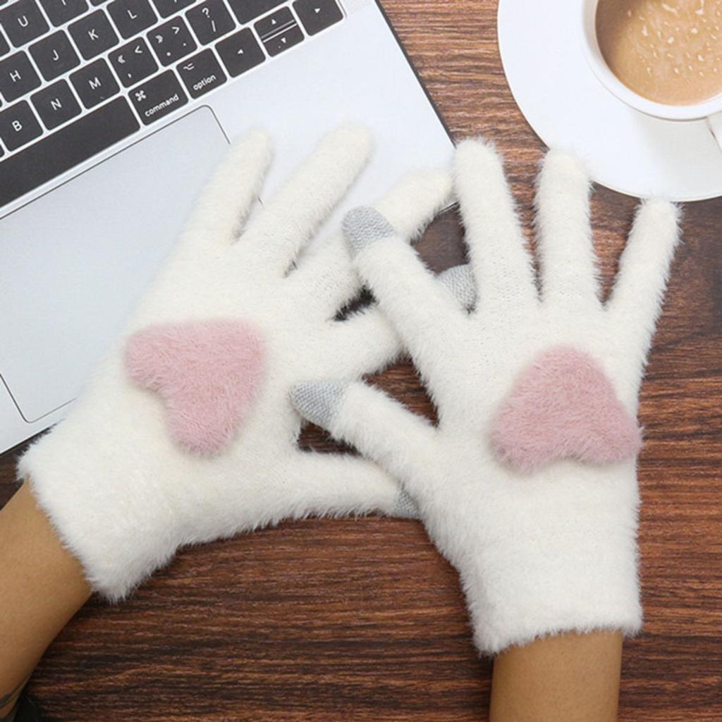 Зимние перчатки Плюс бархатные Толстые Защищающие от холода Велосипедные Сетчатые Вязаные перчатки Теплые Перчатки унисекс