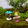 Micro Landscape Mini Road Sign Simulation Stone Signpost Welcome Stake Figurine Fairy Garden