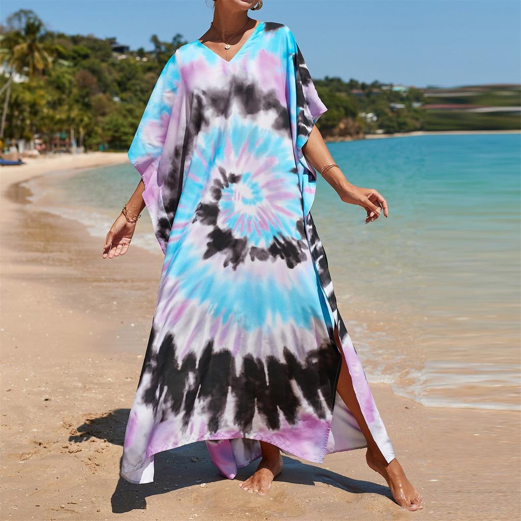 Ladies Loose Beach Cover Up Robe Vacation Sun Shirt Cover Up