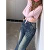 Women's High-Waisted Retro Micro-Flared Jeans - Stretch Slimming Fit for Spring & Autumn