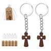 Wooden Personality Cross Keychain Men's and Women's Fashion Boutique Keychain