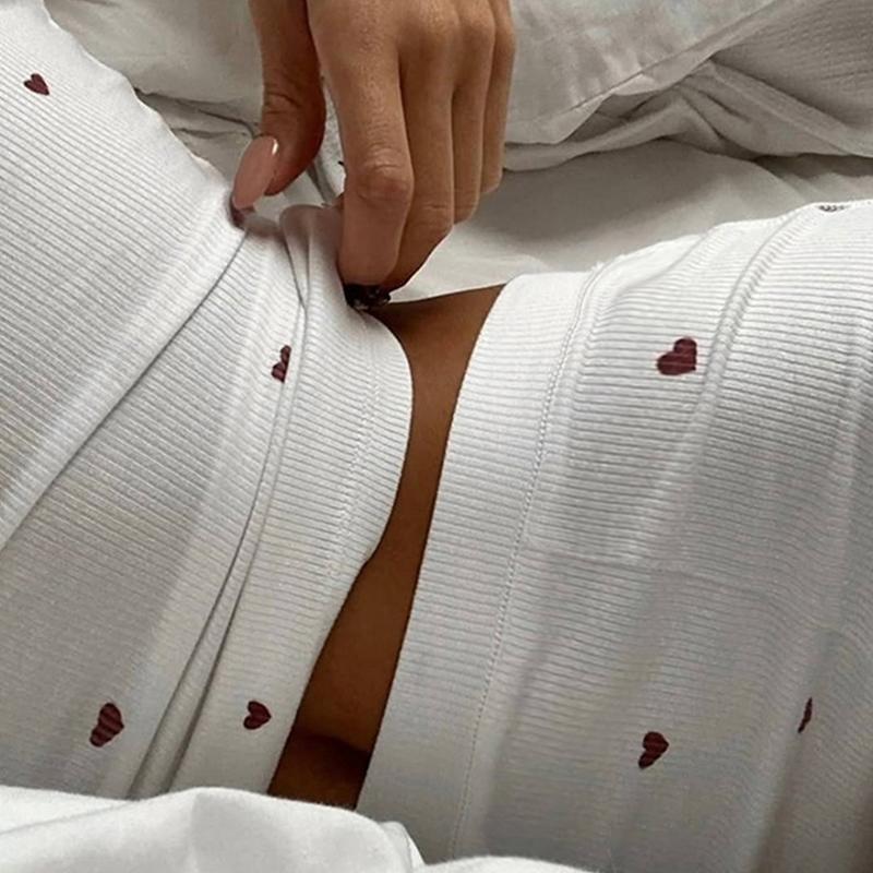 1 Set Round Neck Machine Washable Vest and Shorts Sets Comfortable Nightgown Sleepwear No Lining Sleeveless Cute Black/White