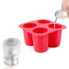 Durable Silicone Ice Tray 4 Cup Shape Ice Cube Maker Freezer Cylinder Ice Mold Kitchen Supplies