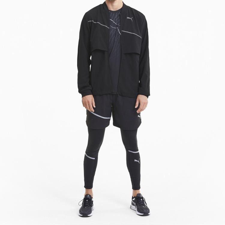 Puma Светоотражающая беговая куртка на молнии для мужчин, верхняя одежда, черная 51937001