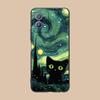 Чехол для мобильного телефона Luna Moon Cat для Huawei P60 P50 P40 P30 P20 P10 P9 P8 Pro Lite Plus Цветной печатный чехол Чехол Смартфон