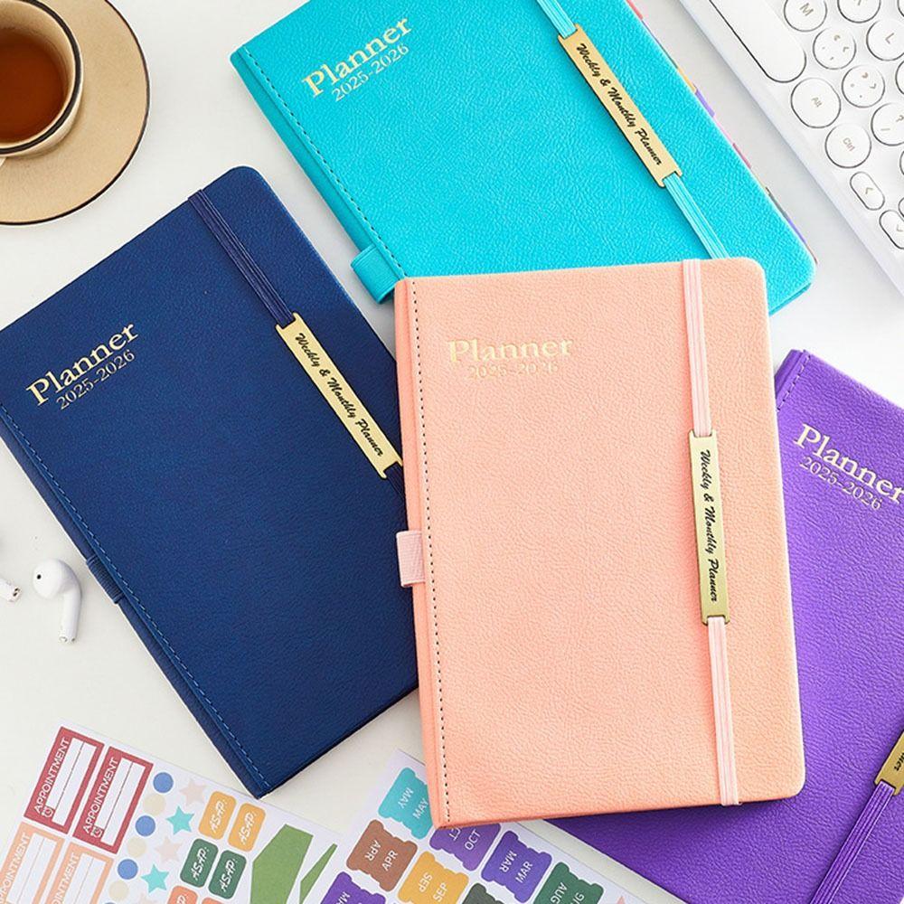 With 2 Pieces Stickers Hardcover Calendar A5 Size Weekly & Monthly Planner  Students