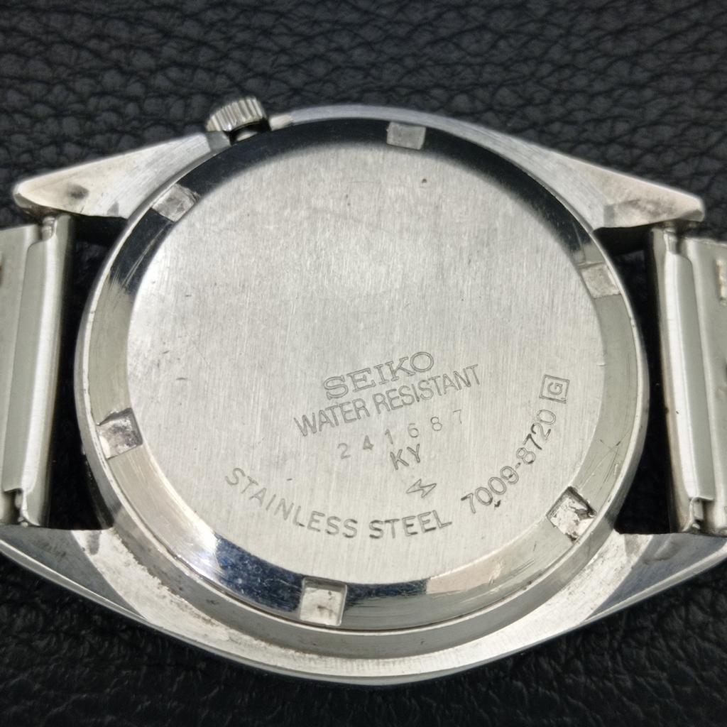 VINTAGE SEIKO AUTOMATIC 7009A JAPAN MENS SILVER COLOR DIAL WATCH a708589-1