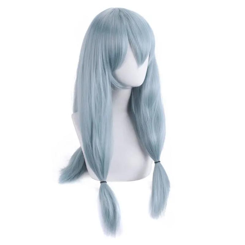 Парик для косплея аниме Jujutsu Kaisen Mahito, сине-серый, длина 70 см, карнавальные парики для Хэллоуина, термостойкие синтетические волосы