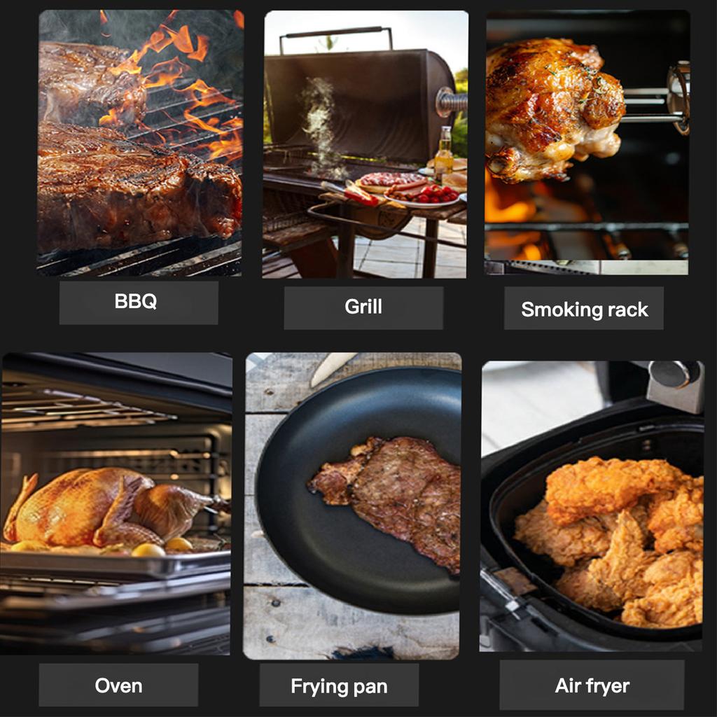 Meat Thermometer, Wireless Wifi Bluetooth Thermometer with 2 Probes, for Rotisserie Grill Oven, Waterproof, Kitchen Utensils