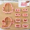 8Pcs/Set Cat Cookie Cutters Plastic 3D Cartoon Pressable Biscuit Mold Cookie Stamp Kitchen Baking Pastry Bakeware Tool