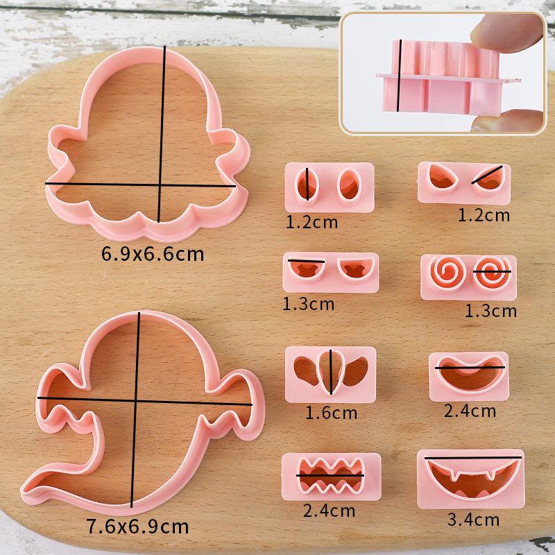 8Pcs/Set Cat Cookie Cutters Plastic 3D Cartoon Pressable Biscuit Mold Cookie Stamp Kitchen Baking Pastry Bakeware Tool