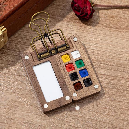 Mini Watercolor Kit Travel Watercolor Paint Set with Sketchbook Binder Clip Pen Portable Watercolor Palette with 12/24 Color Paints for Beginners