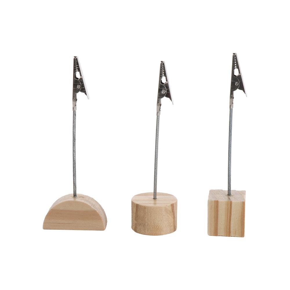 Wooden Base Message Memo DIY Handmade Memo Clip Card Holder Photo Paper Clamp Bedside Ornaments