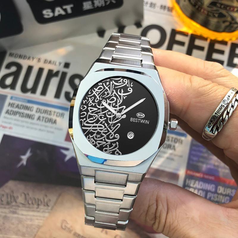 Men Watches Gold Top Brand Luxury Stainless Steel Watchband High Quality Male Clock Dropshipping Creative Design Date Wristwatch