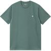Carhartt WIP Однотонная простая свободная повседневная футболка с коротким рукавом Унисекс топы Серебристо-сосновый золотой I026391-2N0-XX