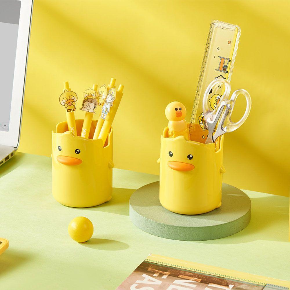 Home/Office Supplies Desktop Storage Box Student Stationery Pencil Case Yellow Duck Pen Holder