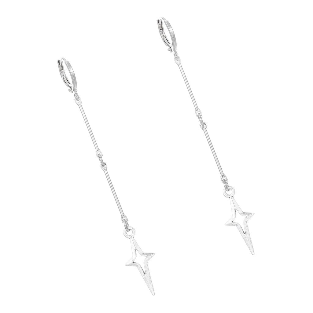 Серьги в форме четырехконечной звезды в стиле темного панка, замысловатые готические заклепки, серьги-кольца с пряжками, аксессуары для женщин и девочек