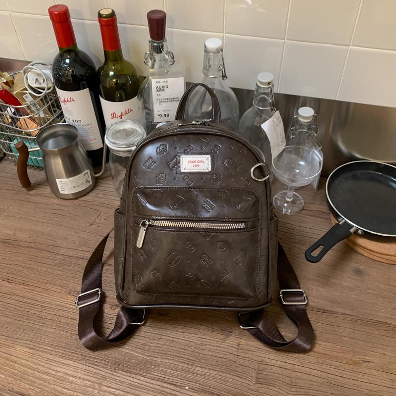 Простой ретро рюкзак с тиснением 2025 новая осенне-зимняя модная универсальная женская студенческая сумка для учебы и работы, маленькая сумка