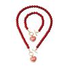 Exquisite Heart Pendant Jewelry Set Crystal Pearl Necklace Set Necklace Bracelet Set  Banquet