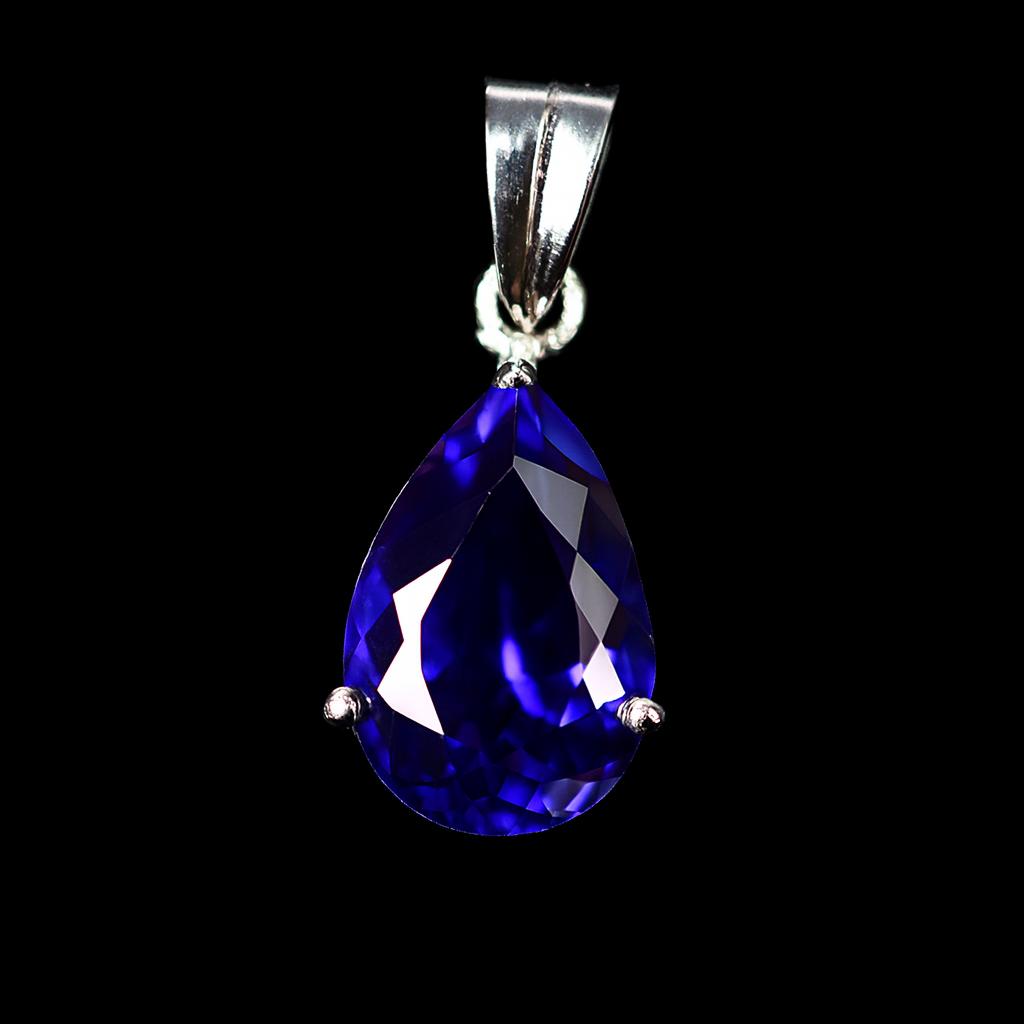 Natural Blue Tanzanite Pendant 14.10 ct 925 Silver Jewelry Gemstone Jewelry Gift