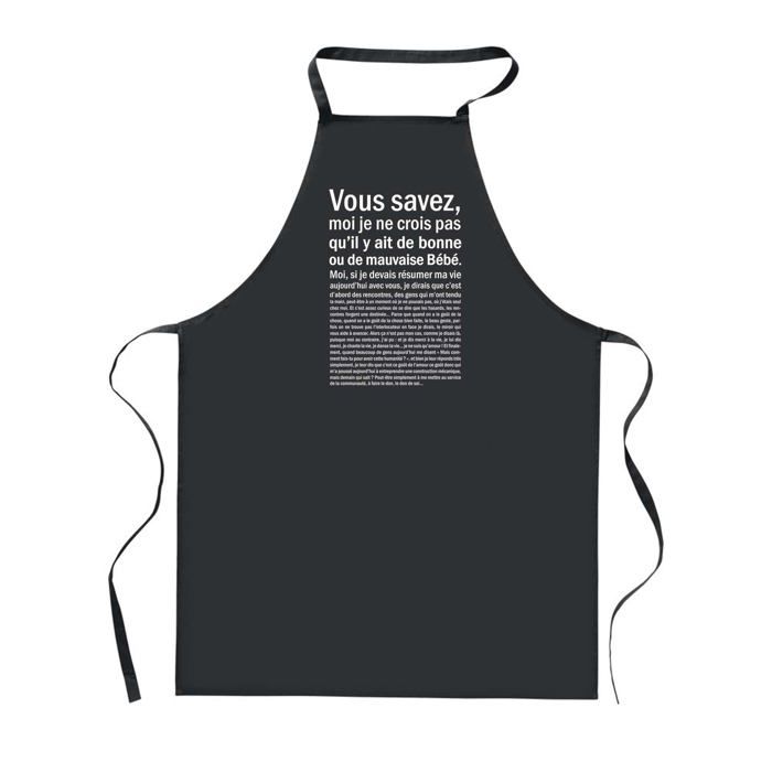 Planetee Tablier de Cuisine Noir Bébé Bonne ou de mauvaise – Cadeau Femme, Barbecue, Jardinage, Tâches ménagères