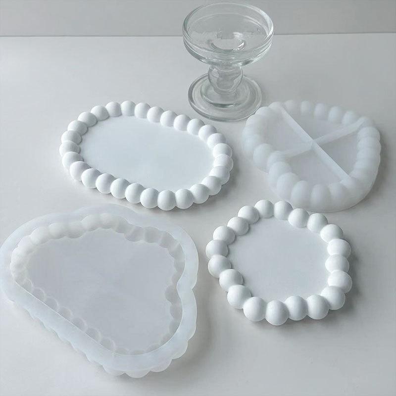 Bubble Storage Tray Silicone Mold Diy Resin Plaster Cement Gift Casting Mould Round Cloud Heart Shape Coaster Home Decor