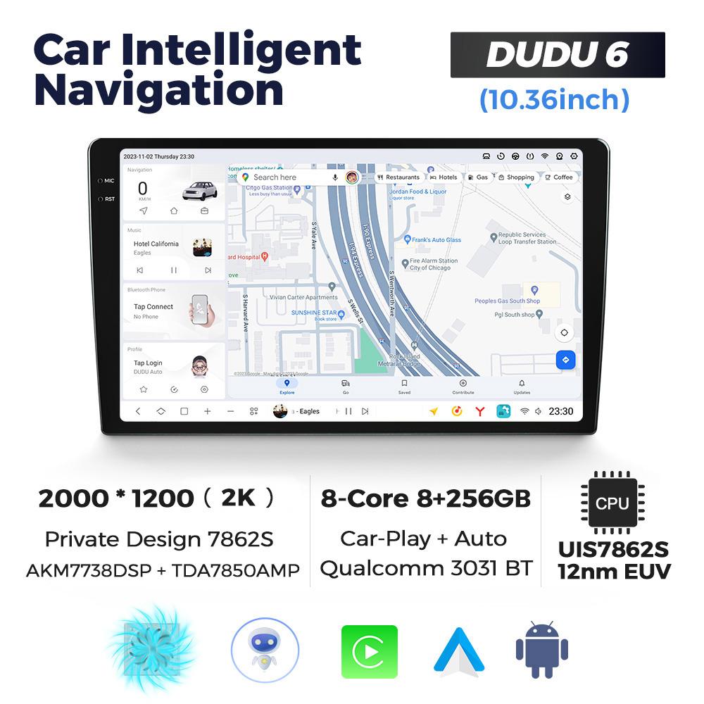 DUDUAUTO DUDU 7 DUDU7 Android 13 Wireless CarPlay Auto Universal 9.5" 10.36" Car Radio Multimedia Player GPS Intelligent System