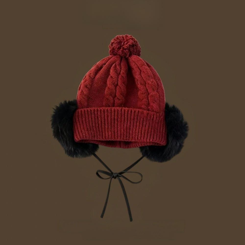 Thick Warm Lining Faux Fur Beanie Large Head Circumference Thermal Winter Hat Women Outdoor Use
