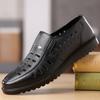 Men's Leather Shoes Men's Casual Middle-aged and Elderly Men's Shoes Soft-soled Leather Sandals Hollowed-out Breathable Shoes Glove Shoes Men