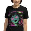 Психоделическая Аниме Девушка Ужас Жуткий Унисекс Футболка с Коротким Рукавом