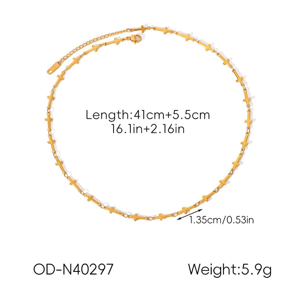 Хит продаж Французское Нержавеющее Стальное Крестовое Ожерелье с Подвеской из Циркона и Жемчуга