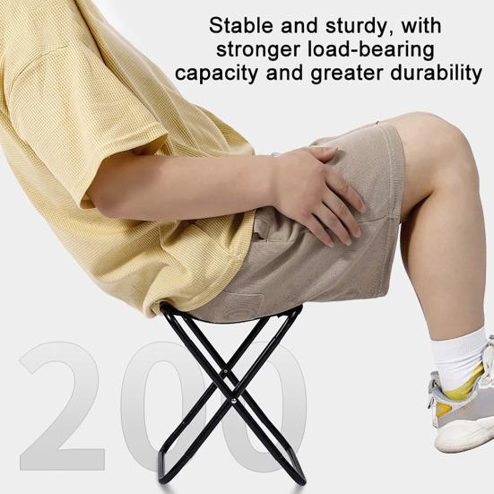 Mini Folding Stool Portable Lightweight Heavy Duty Waterproof Oxford Cloth Outdoor Camping Backpacking Beach Picnic Fishing Collapsible Chair Seat