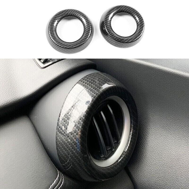 For Nissan Kicks 2018-2024 Carbon Fiber Console AC L&R Air Outlet Vent Trim 2x